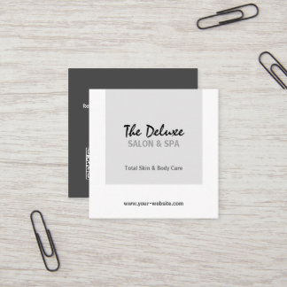 Simple Grey Square Spa Business Card