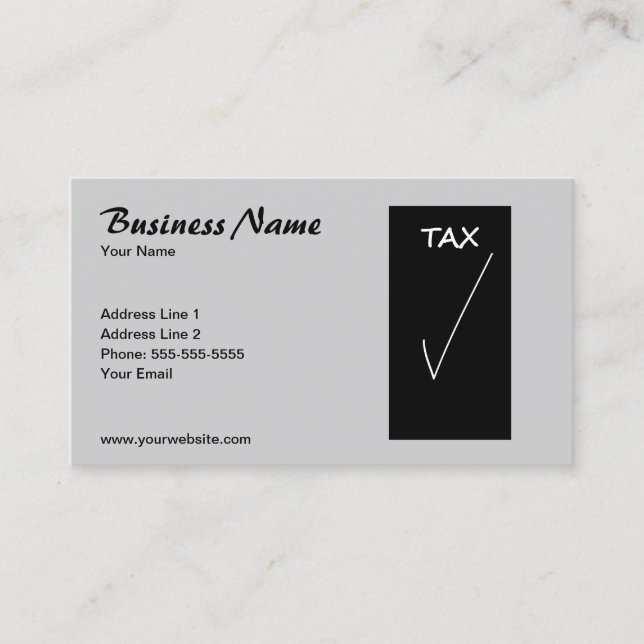 Simple Grey Tax Advisor Business Card (Front)