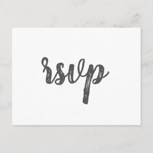 Simple grey wedding rsvp postcards