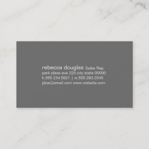 Simple Grid Text (grey background) Business Card