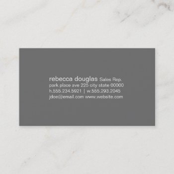 Simple Grid Text (grey Background) Business Card by lovely_businesscards at Zazzle