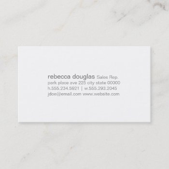 Simple Grid Text (grey) Business Card by lovely_businesscards at Zazzle