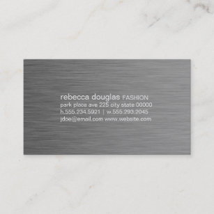 Simple Grid Text (stainless steel) Business Card