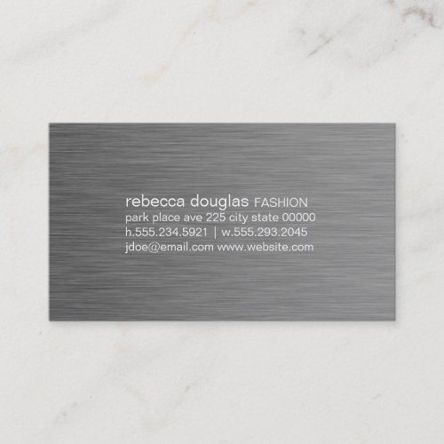 Simple Grid Text stainless steel Business Card