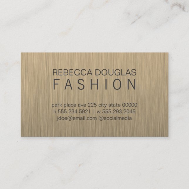 Simple Grid Text (stainless steel) Business Card (Front)