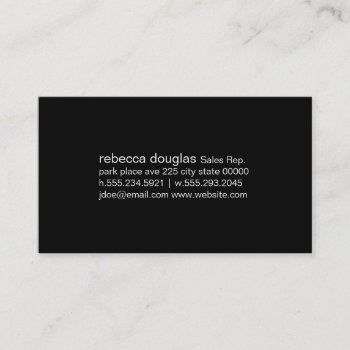 Simple Grid Text (white) Business Card by lovely_businesscards at Zazzle