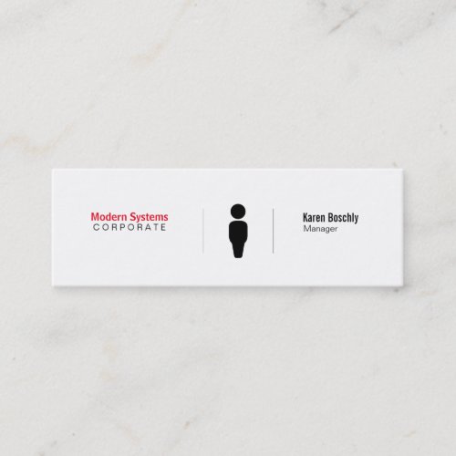 Simple Grid Variation red Mini Business Card