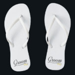 Simple Groom Floral Wedding Calligraphy Flip Flops<br><div class="desc">For further customization, please click the "Customize" button and use our design tool to modify this template. If the options are available, you may change text and image by simply clicking on "Edit/Remove Text or Image Here" and add your own. If you wish to have this design added to a...</div>