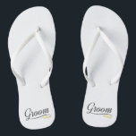 Simple Groom Floral Wedding Calligraphy Flip Flops<br><div class="desc">For further customization, please click the "Customize" button and use our design tool to modify this template. If the options are available, you may change text and image by simply clicking on "Edit/Remove Text or Image Here" and add your own. If you wish to have this design added to a...</div>