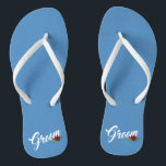 Simple Groom Floral Wedding Calligraphy Flip Flops<br><div class="desc">For further customization, please click the "Customize" button and use our design tool to modify this template. If the options are available, you may change text and image by simply clicking on "Edit/Remove Text or Image Here" and add your own. If you wish to have this design added to a...</div>