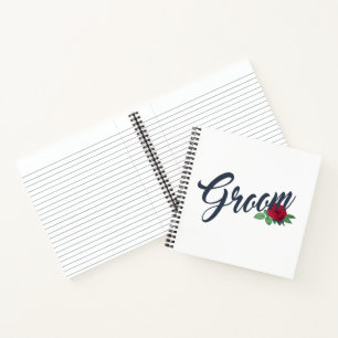 Simple Groom Floral Wedding Calligraphy Notebook