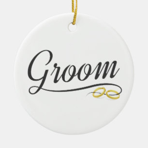 Simple Groom Floral Wedding Calligraphy Ornament