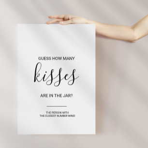 Simple Guess How Many Kisses Bridal Shower Game Poster