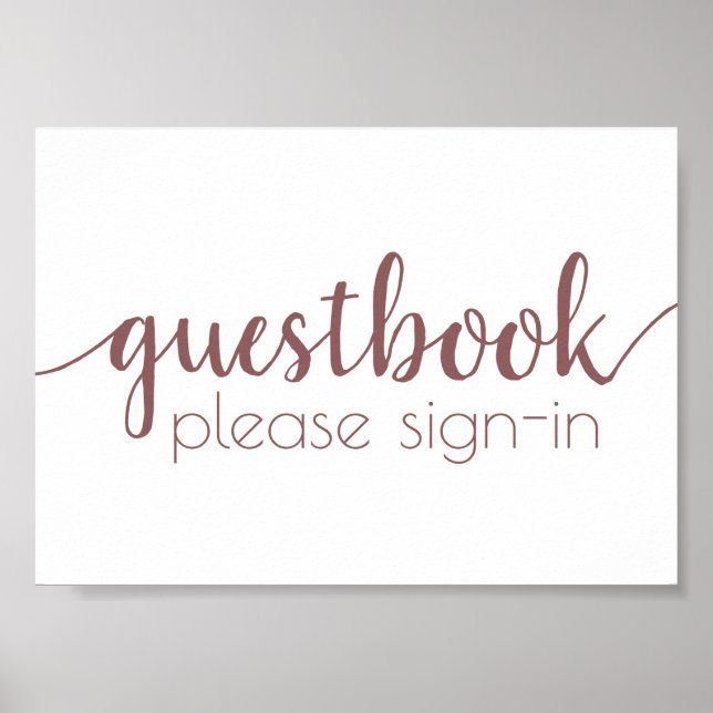 Simple Guestbook | Dusty Mauve Pink Any Event Sign (Front)