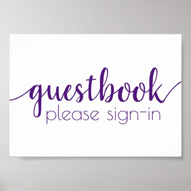 Simple Guestbook | French Blue Any Event Sign (Front)