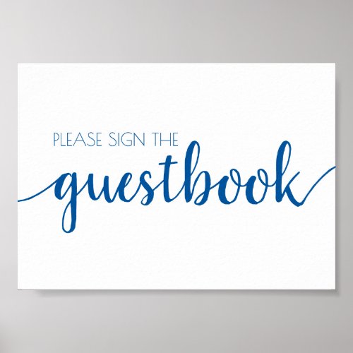 Simple Guestbook  French Blue Any Event Sign