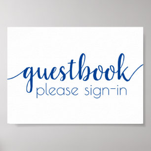 Simple Guestbook French Blue Any Event Sign