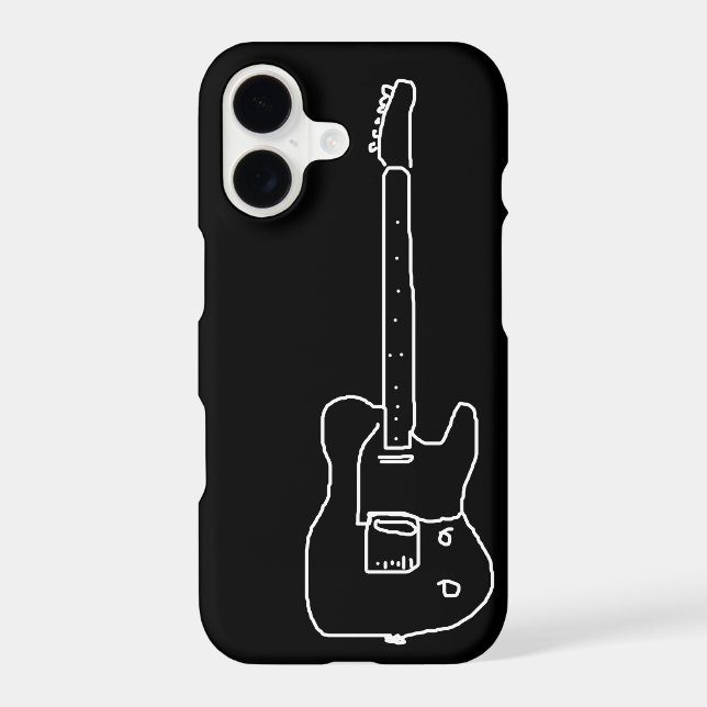simple guitar on black Case-Mate iPhone case (Back)