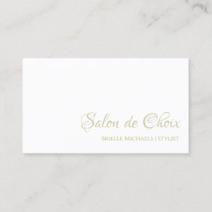 Simple Hair and Beauty Salon Elegant Gold Script Business Card