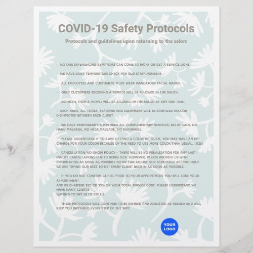 Simple Hair Salon COVID19 Safety Protocol Letterhead
