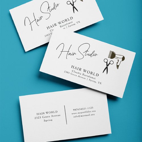 Simple Hair Salon Scissors Business Card