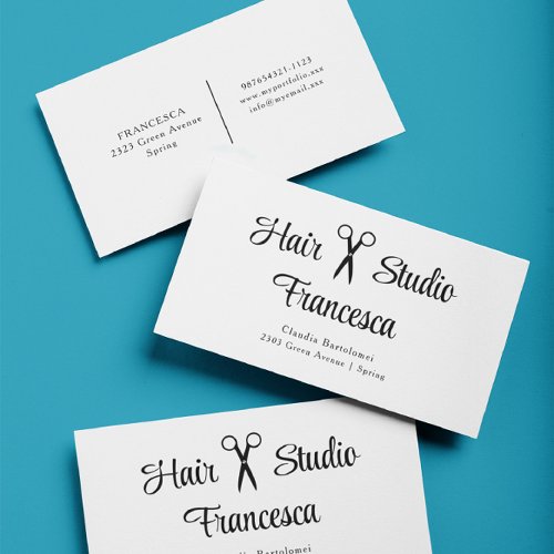 Simple Hair Salon Scissors Business Card