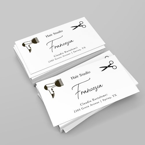 Simple Hair Salon Scissors Business Card