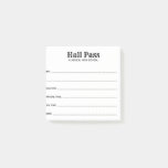 Simple Hall Pass Post-it Notes at Zazzle