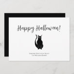 Simple Halloween  Black Cat Illustration  Holiday Card