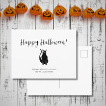 Simple Halloween Black Cat Illustration