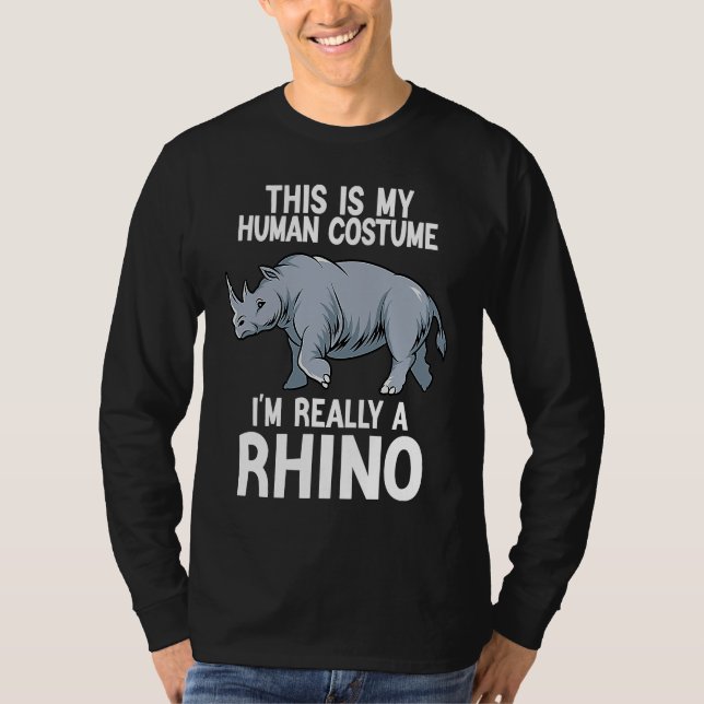 Simple Halloween Costumes for Men Women Funny Rhin T-Shirt (Front)