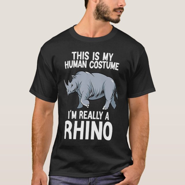 Simple Halloween Costumes for Men Women Funny Rhin T-Shirt (Front)