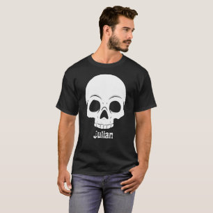 Simple Halloween Day Skull Spooky Name T-Shirt