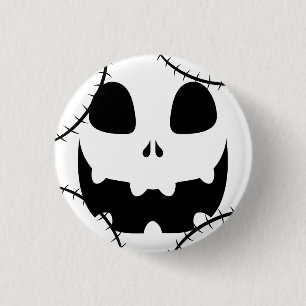 Simple Halloween jack-o-lantern pumpkin face Button
