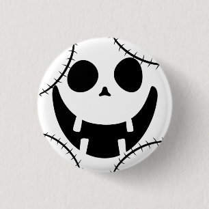Simple Halloween jack-o-lantern pumpkin face Button