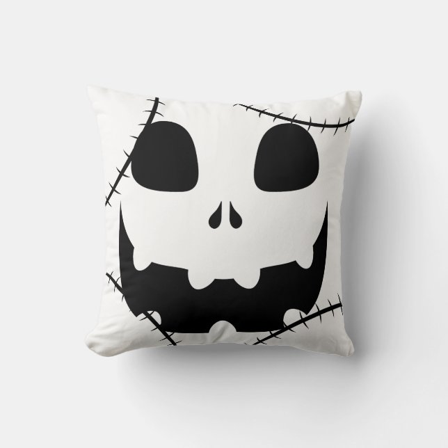 Simple Halloween jack-o-lantern pumpkin face Throw Pillow (Front)