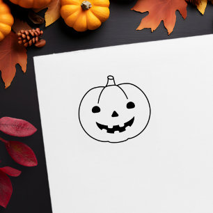 Simple Halloween Pumpkin 1x1 Rubber Stamp