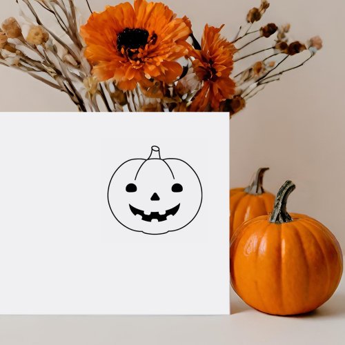 Simple Halloween Pumpkin 1x1 Rubber Stamp