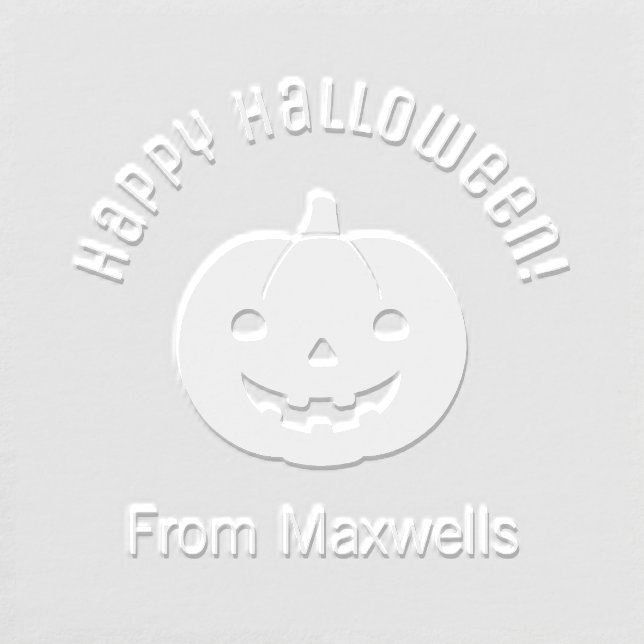 Simple Halloween Pumpkin Arch Family Name Embosser (Design)