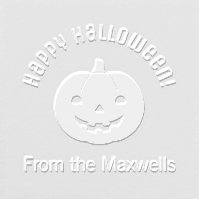 Simple Halloween Pumpkin Arch Family Name Embosser (Design)
