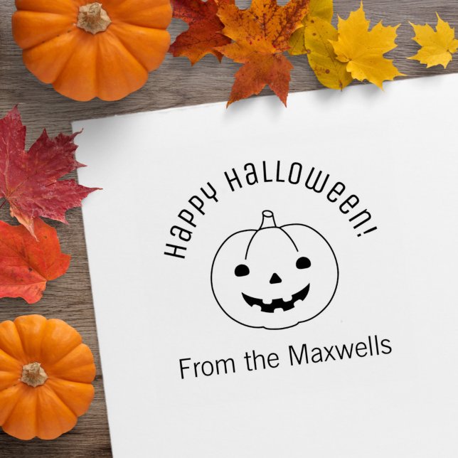 Simple Halloween Pumpkin Arch Message Rubber Stamp (Creator Uploaded)