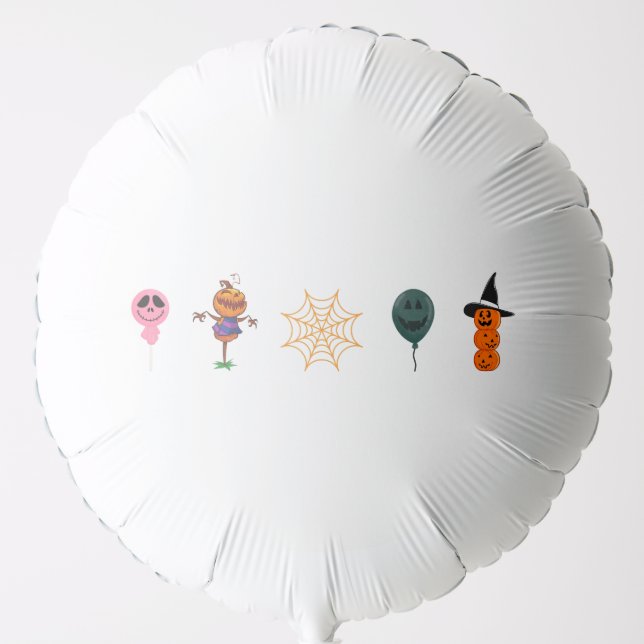 Simple Halloween Pumpkin face ghost scary Party Balloon (Front)