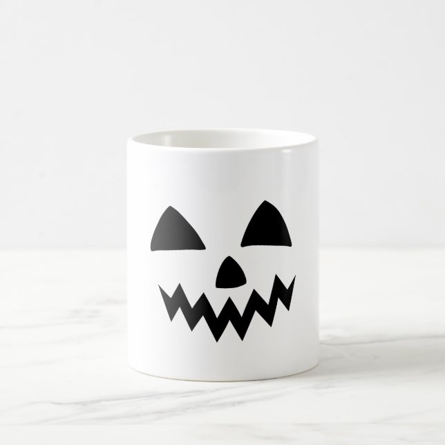 Simple Halloween Pumpkin face ghost scary Party Coffee Mug (Center)