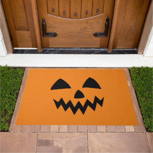 Simple Halloween Pumpkin face ghost scary Party Doormat