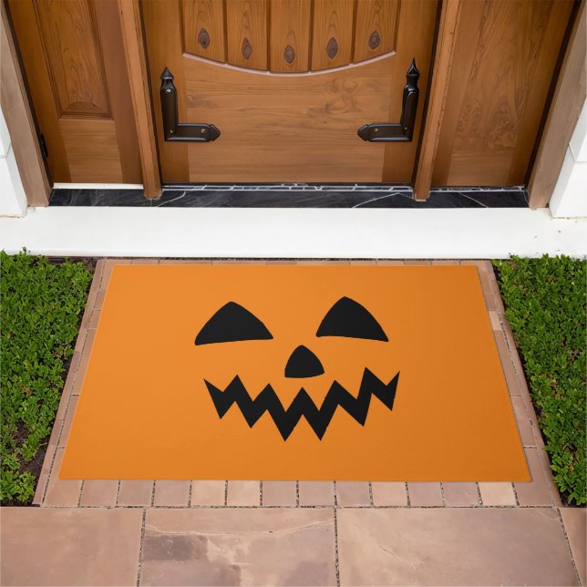 Simple Halloween Pumpkin face ghost scary Party Doormat (Outdoor)