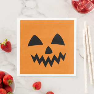 Simple Halloween Pumpkin face ghost scary Party Paper Dinner Napkins