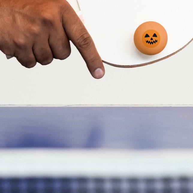 Simple Halloween Pumpkin face ghost scary Party Ping Pong Ball (Paddle)