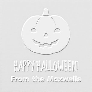 Simple Halloween Pumpkin Family Name Embosser