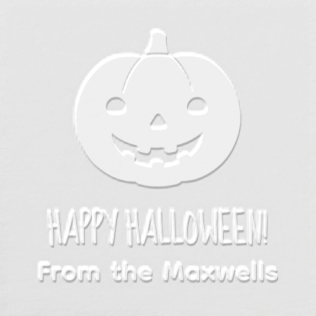 Simple Halloween Pumpkin Family Name Embosser (Design)
