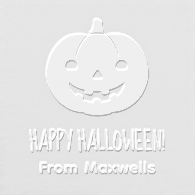 Simple Halloween Pumpkin Family Name Embosser (Design)